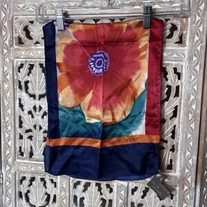 ECHO Scarf Womens Tropical Floral Oblong 100% Silk $38 57.5' x 11" Travel Modest